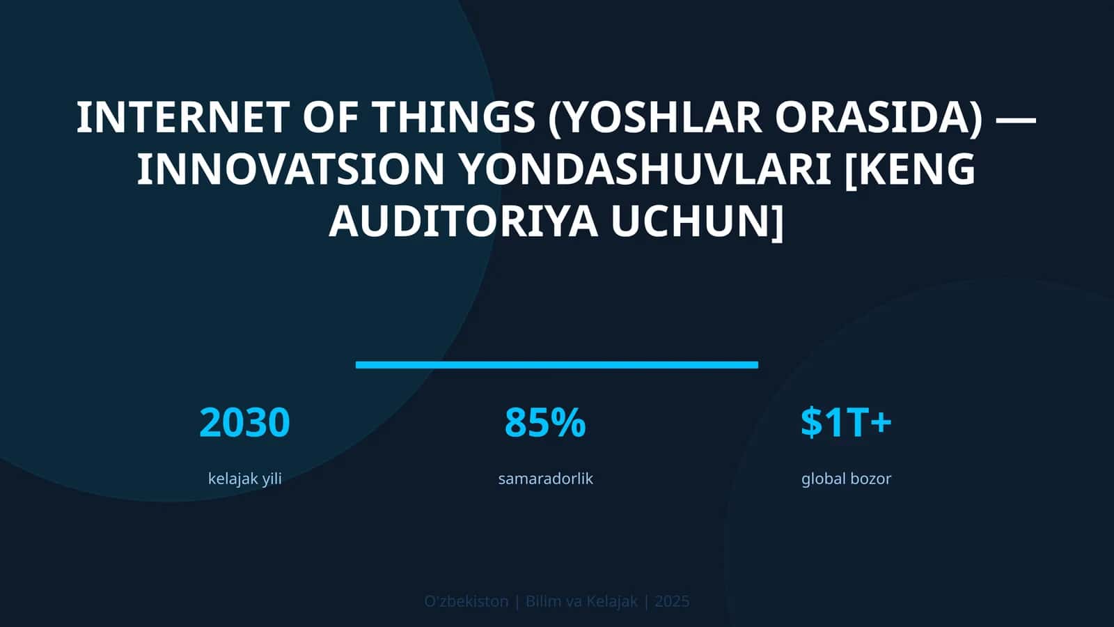 INTERNET OF THINGS (YOSHLAR ORASIDA) — INNOVATSION YONDASHUVLARI [KENG AUDITORIYA UCHUN] 1