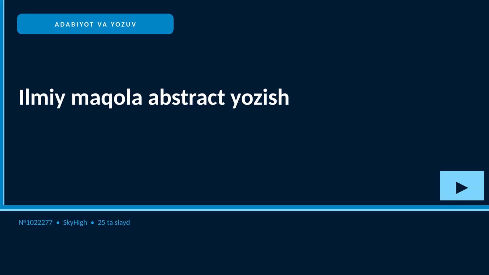 Ilmiy maqola abstract yozish 1