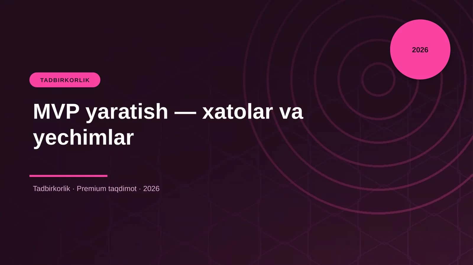 MVP yaratish — xatolar va yechimlar 1