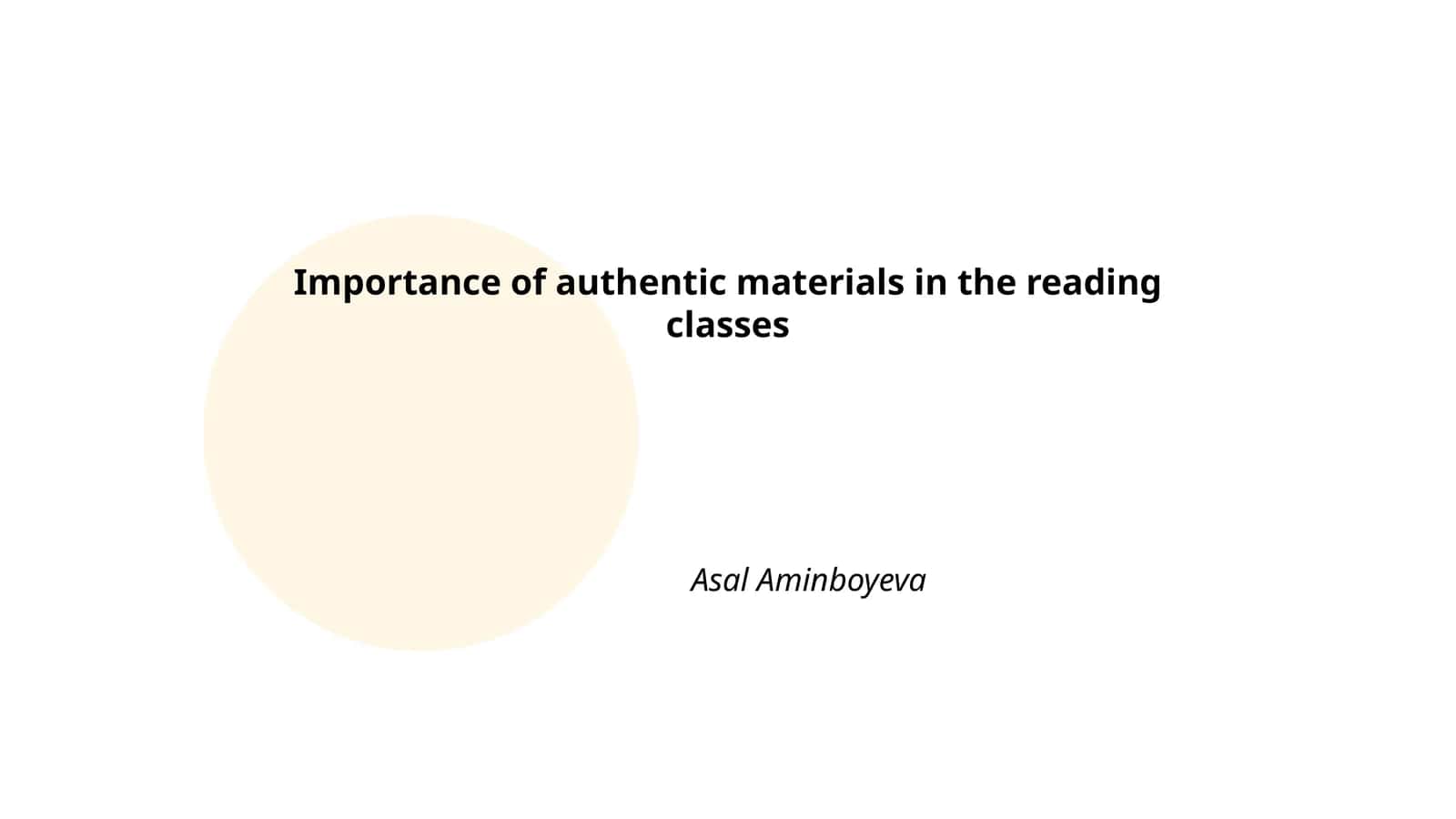Importance of authentic materials in the reading classes 1