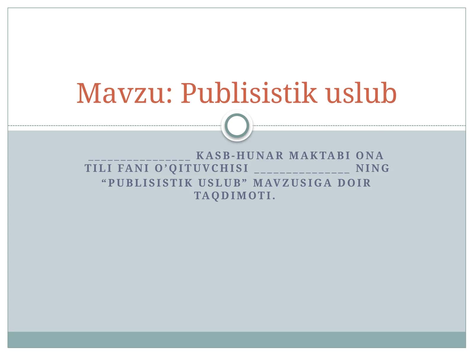 PUBLISISTIK USLUB 1