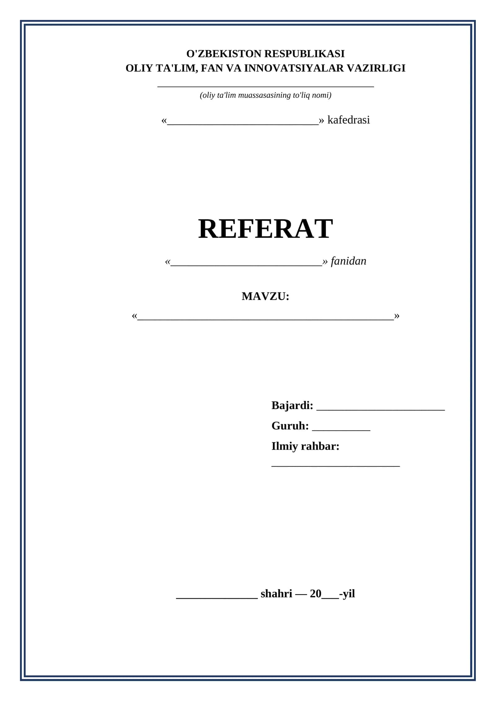 Referat titul varagi OTM ramkali 1