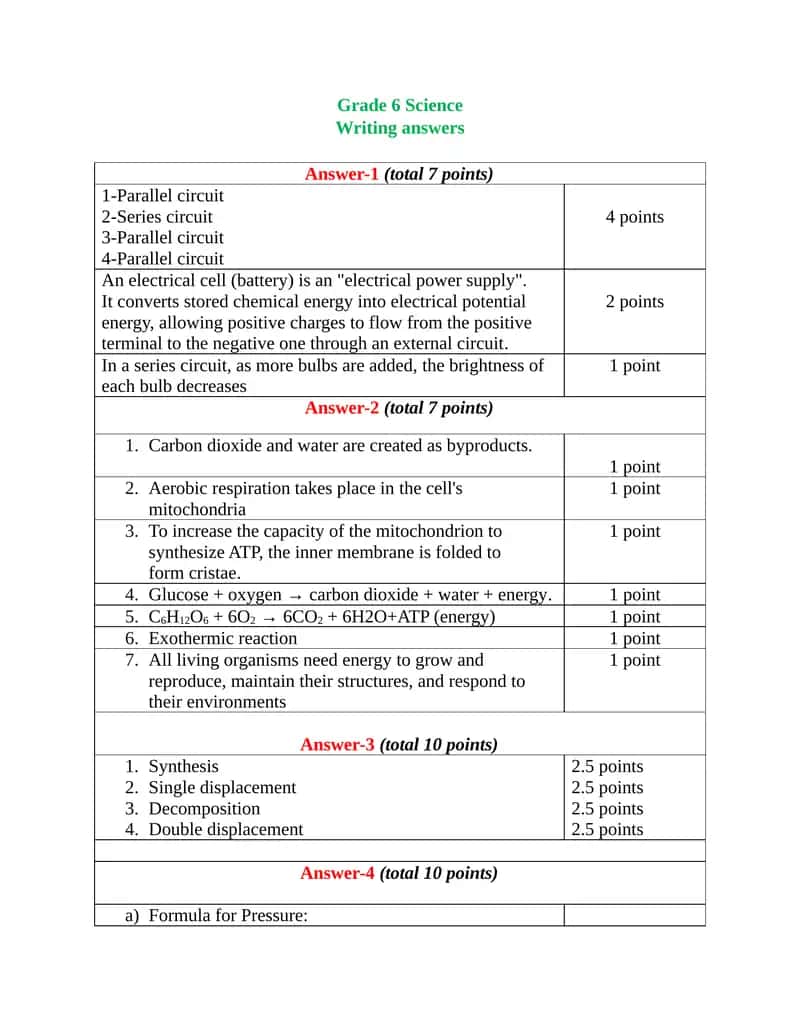 Grade 6 Science 1