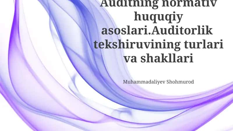 Auditning normativ huquqiy asoslari 1