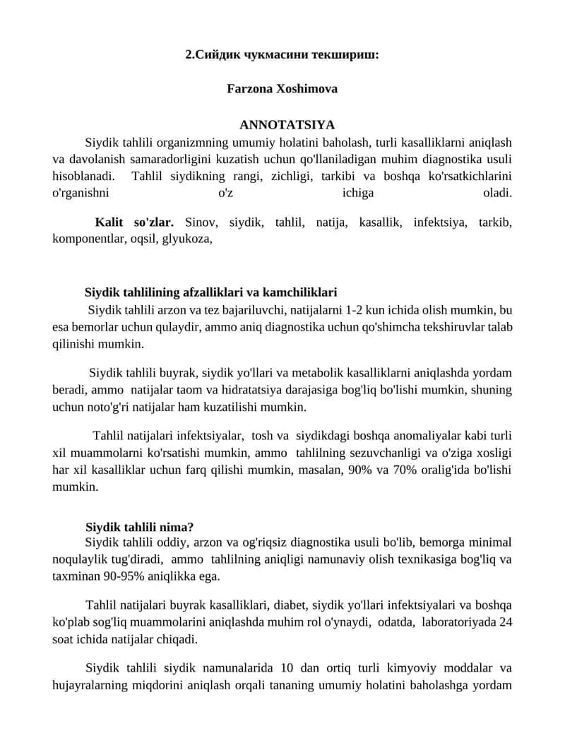 Siydik tahlili 1