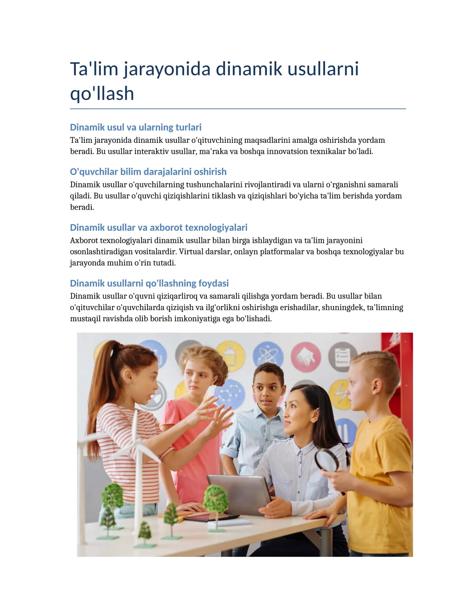 Dinamik usullar ta'limda 1