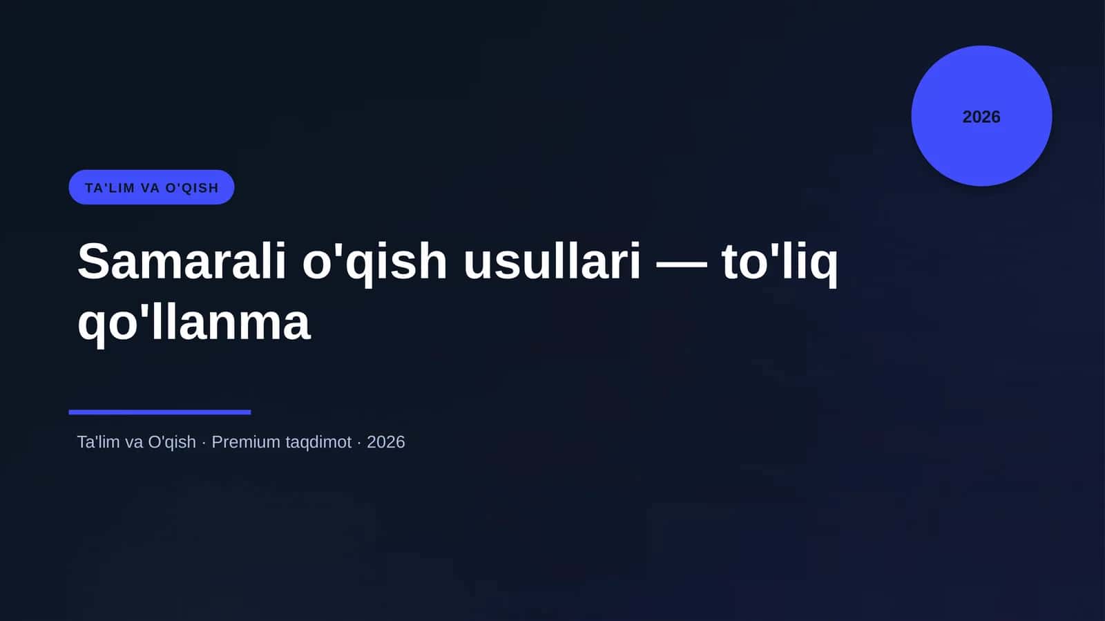 Samarali o'qish usullari — to'liq qo'llanma 1