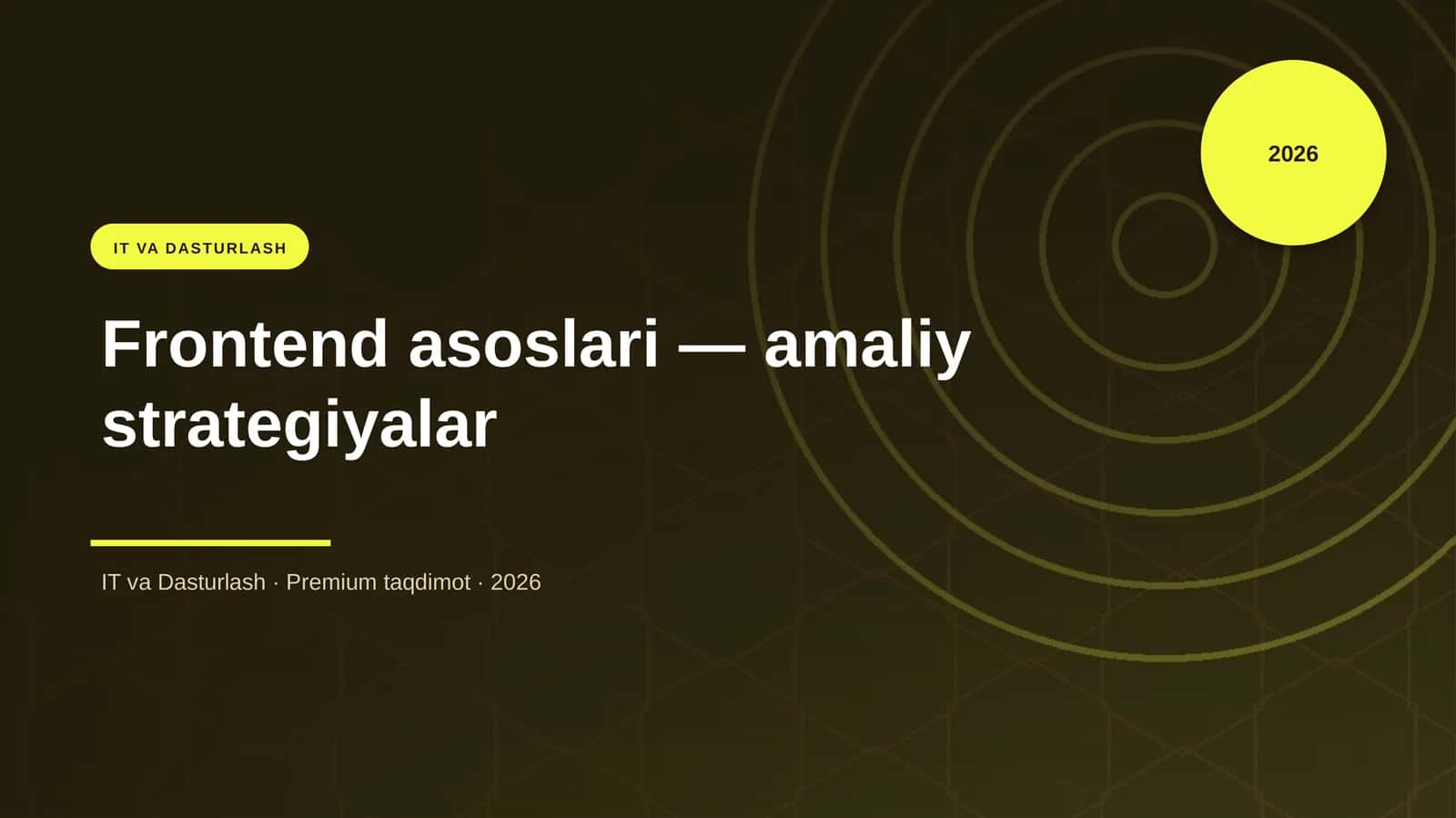 Frontend asoslari — amaliy strategiyalar 1