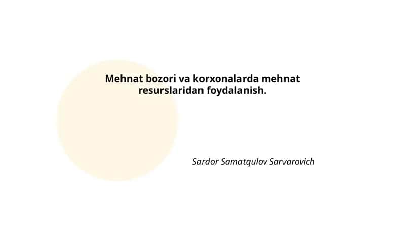 Mehnat bozori va korxonalarda mehnat resurslaridan foydalanish 1