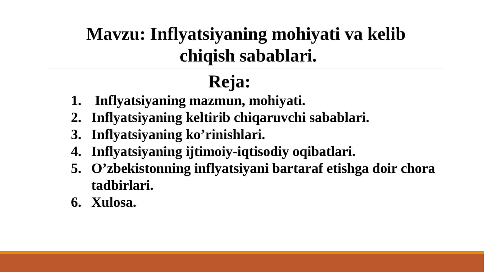 Inflyatsiyaning mohiyati va kelib 1