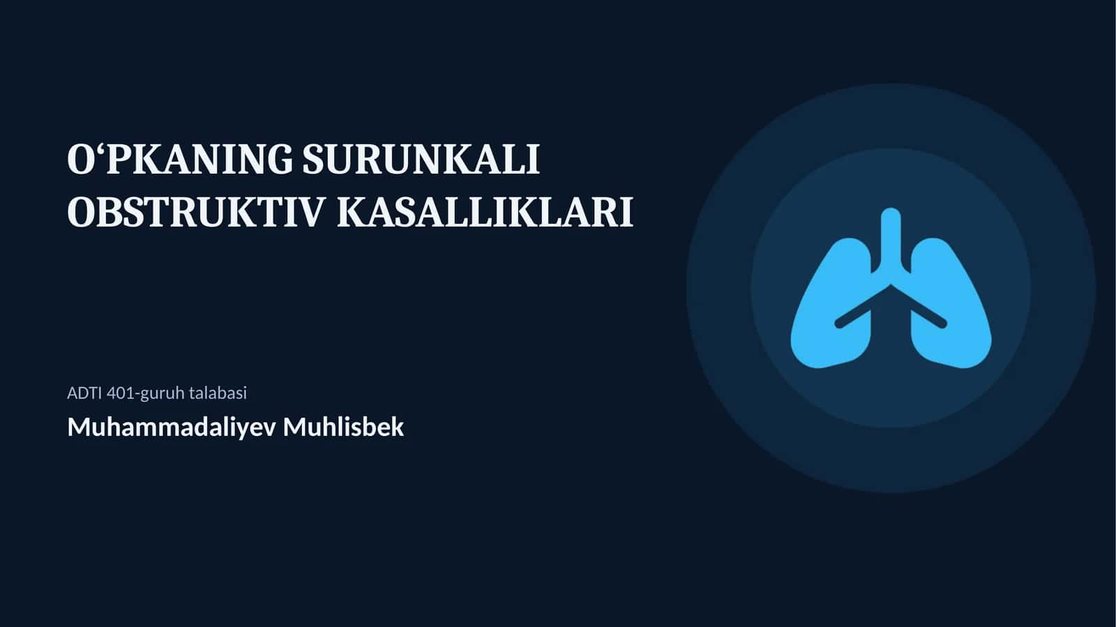 O‘PKANING SURUNKALI OBSTRUKTIV KASALLIKLARI 1
