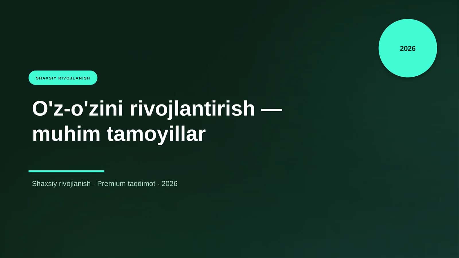 Shaxsiy rivojlanish 1