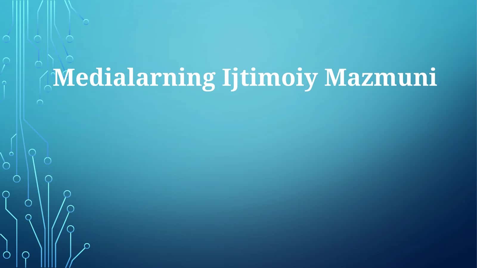 Medialarning Ijtimoiy Mazmuni 1