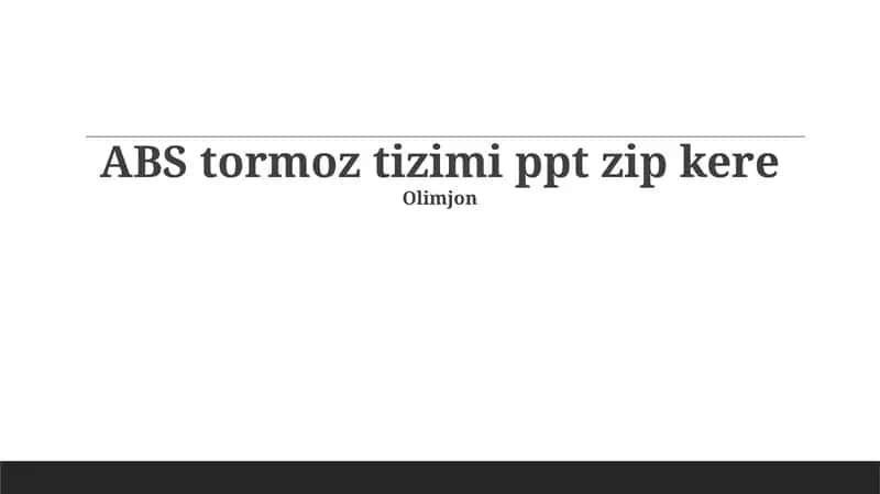 ABS тормоз тизими 1