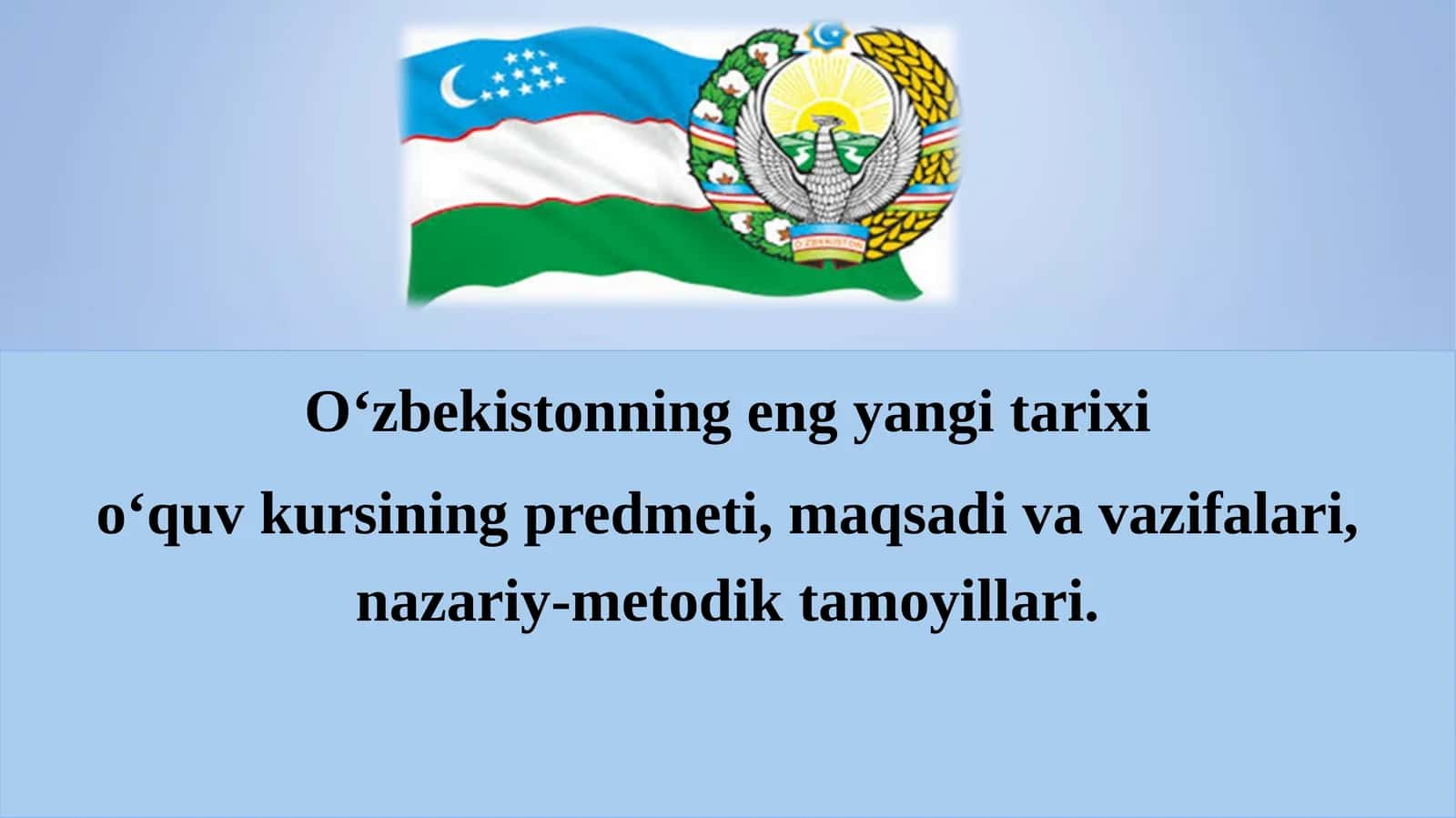 O‘zbekistonning eng yangi tarixi 1