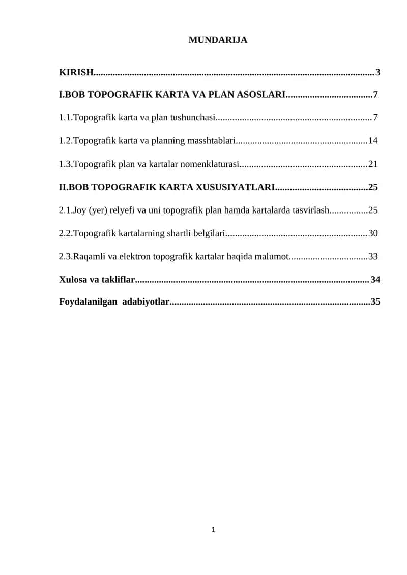 Topografik Karta va Plan Asoslari 1