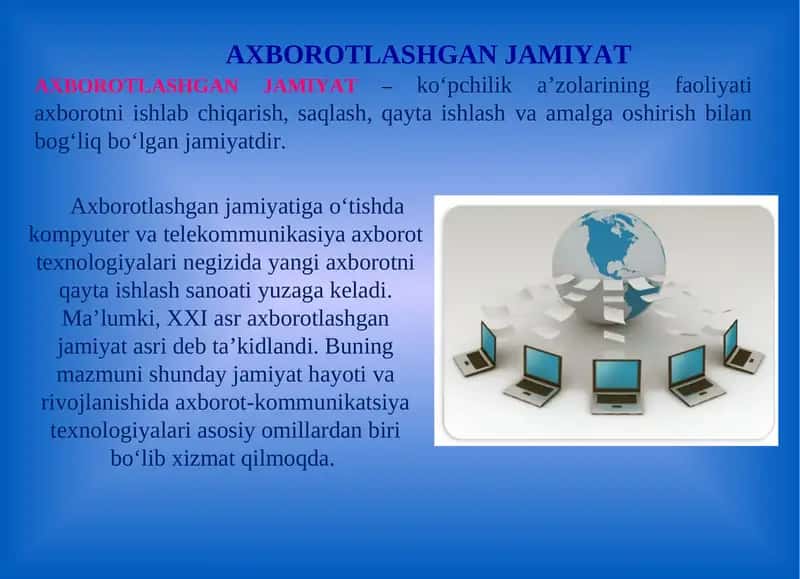 Axborotlashgan Jamiiyat 1