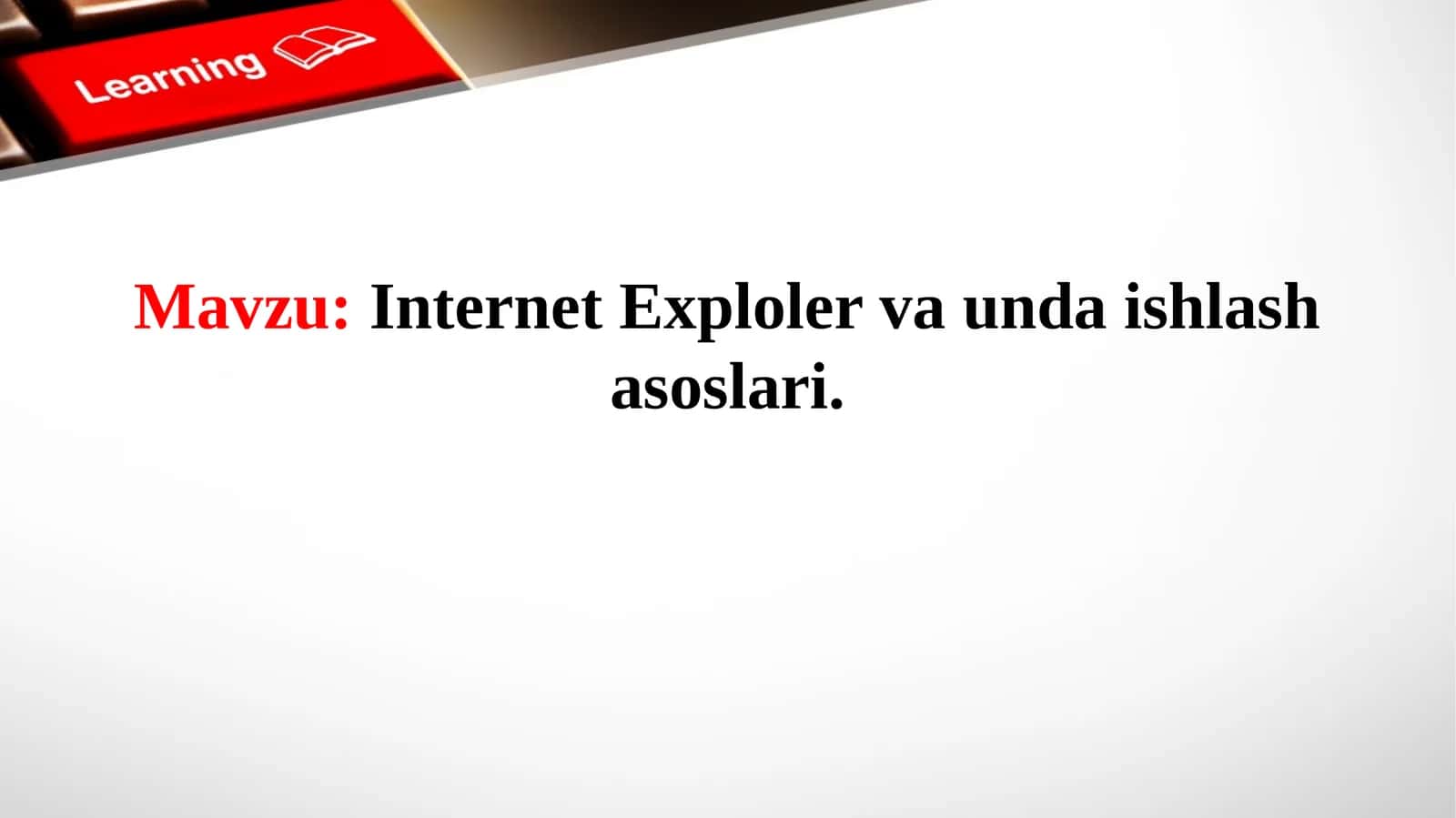 Internet Exploler va unda ishlash asoslari 1