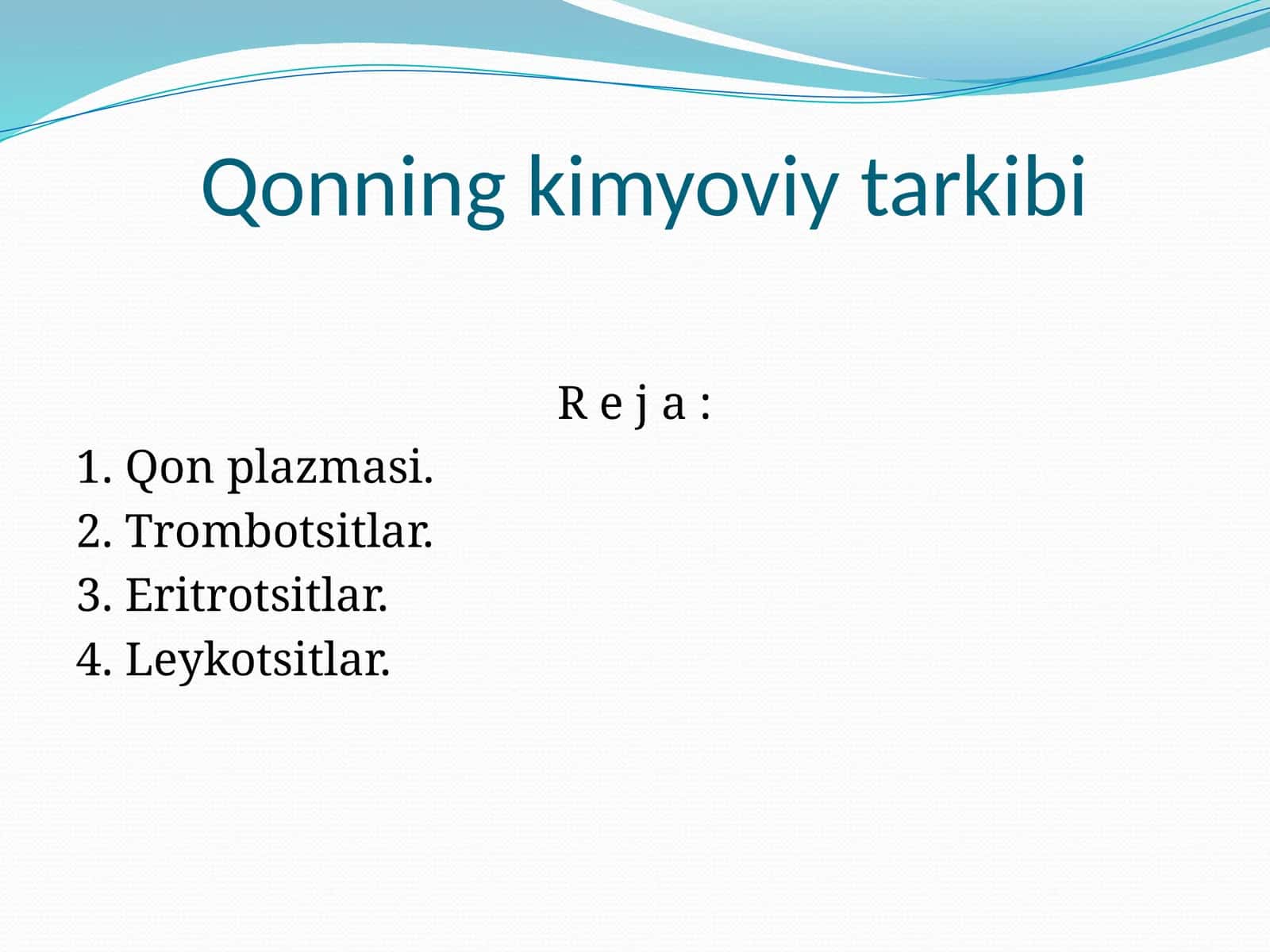 Qonning kimyoviy tarkibi 1