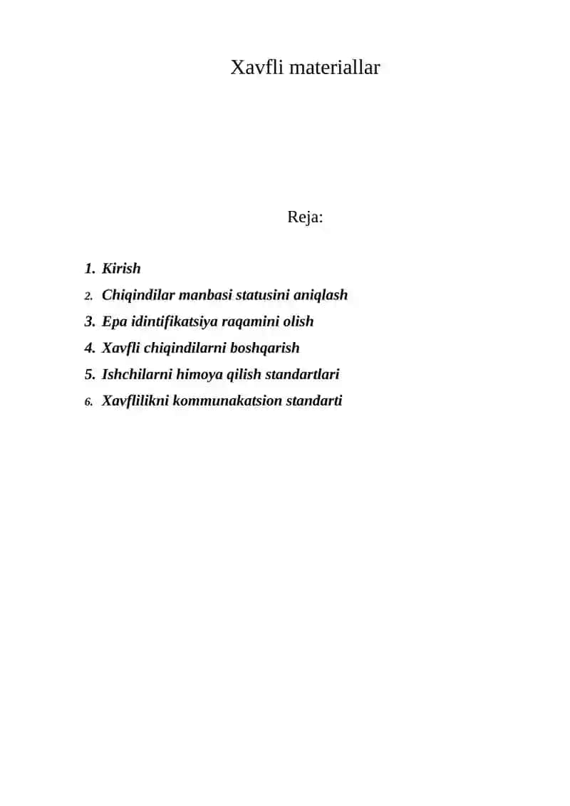 Xavfli materiallar