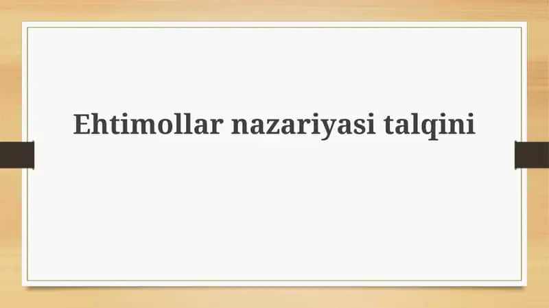 Ehtimollarnazariyasitalqini 1