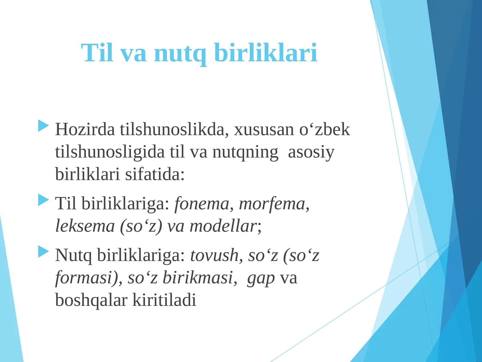 Til va nutq birliklari 1