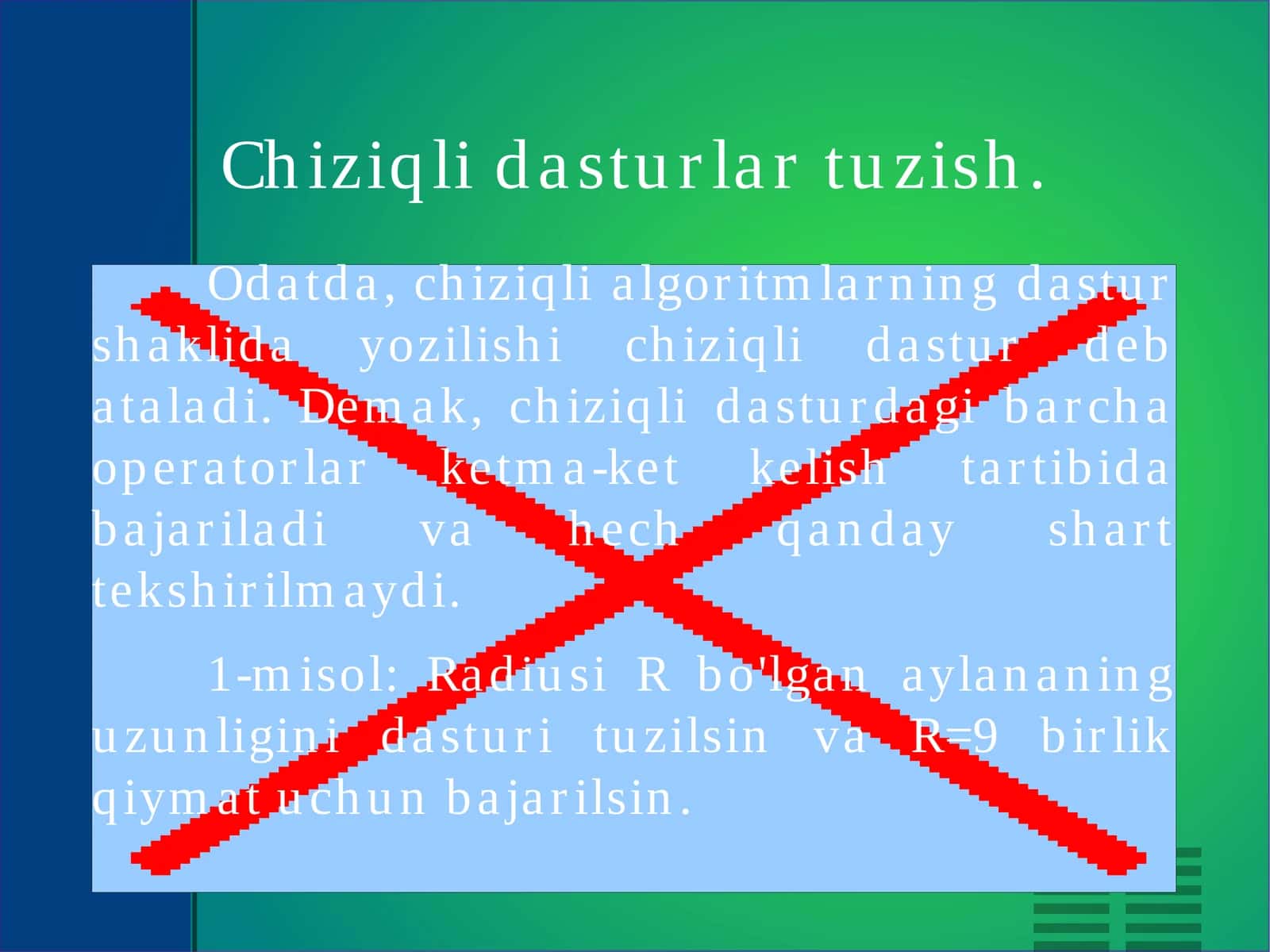 Chiziqli dasturlar tuzish 1
