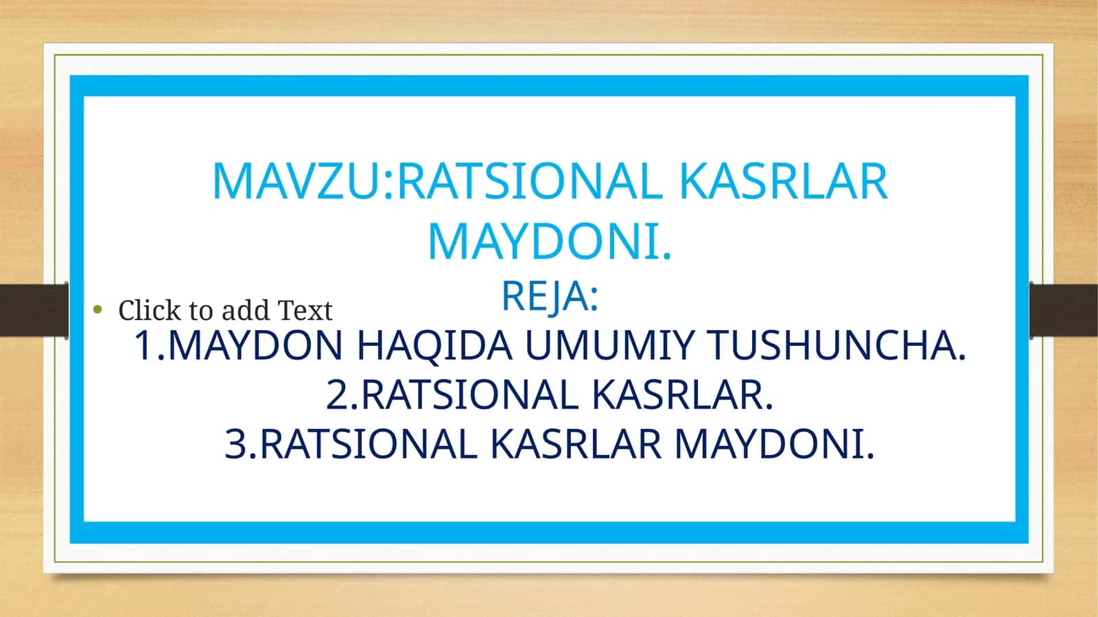RATSIONAL KASRLAR MAYDONI 1