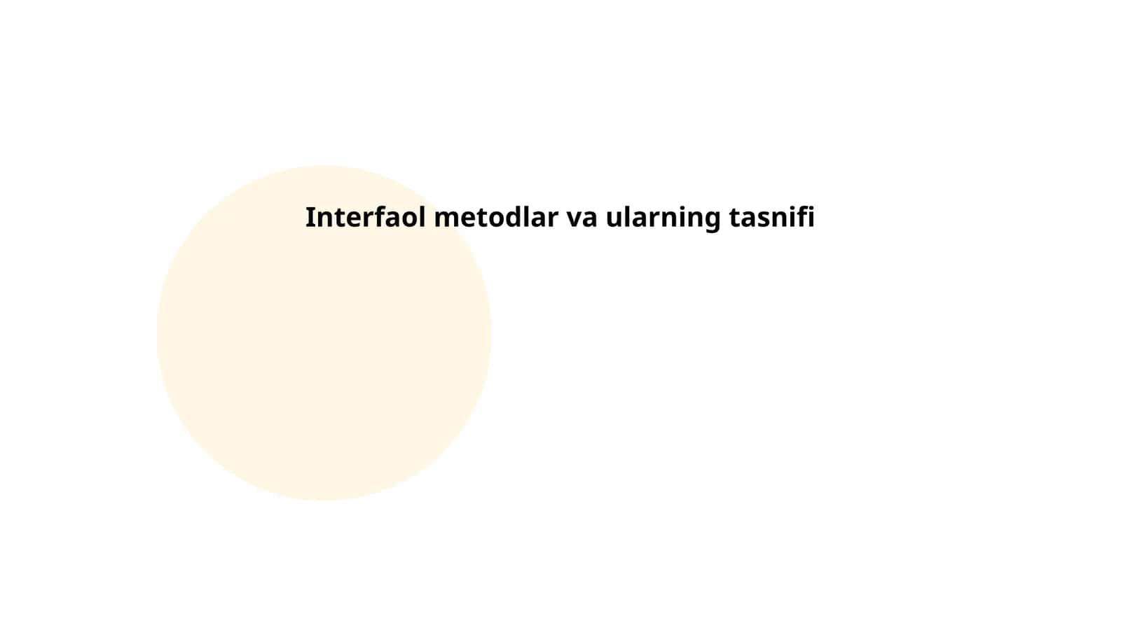 Interfaol metodlar va ularning tasnifi 1
