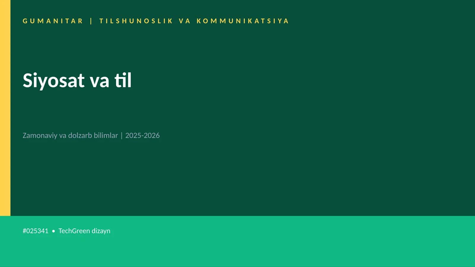 Siyosat va til 1