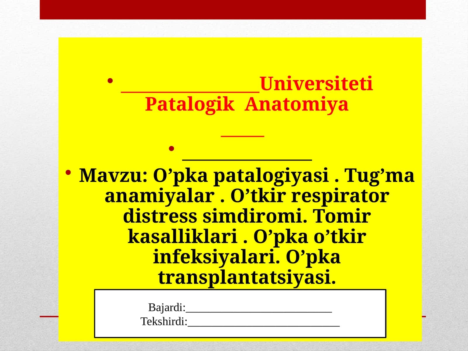 O'pkapatalogikAnatomiya 1