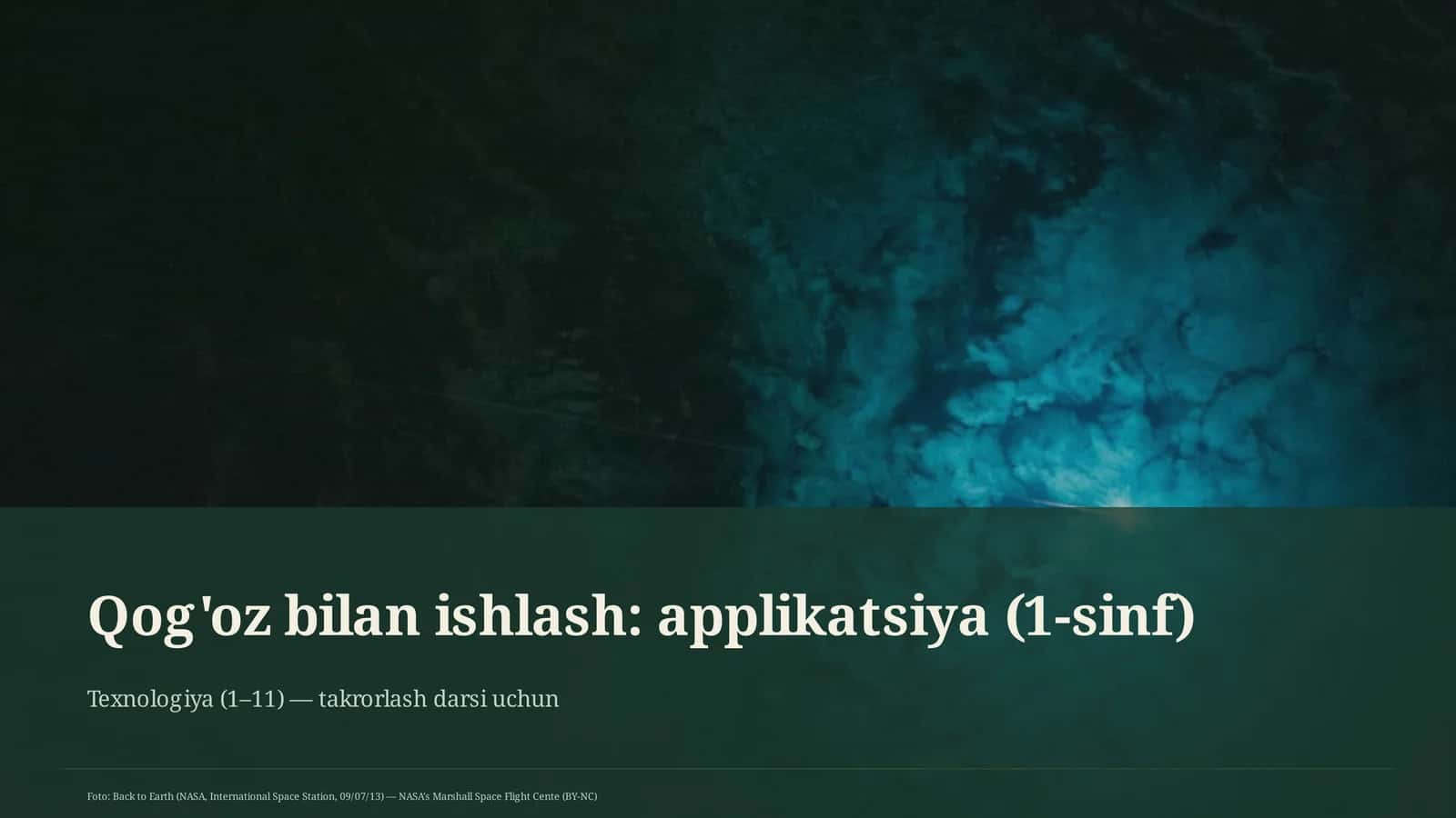 Qog'oz bilan ishlash: applikatsiya (1-sinf) 1