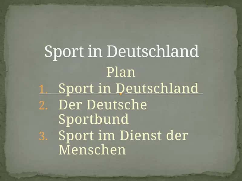 Sport in Deutschland 1