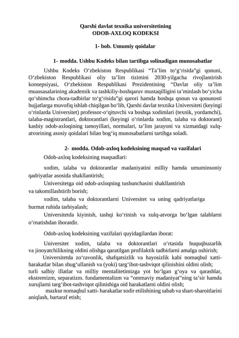ODOB-AXLOQ KODEKSI 1