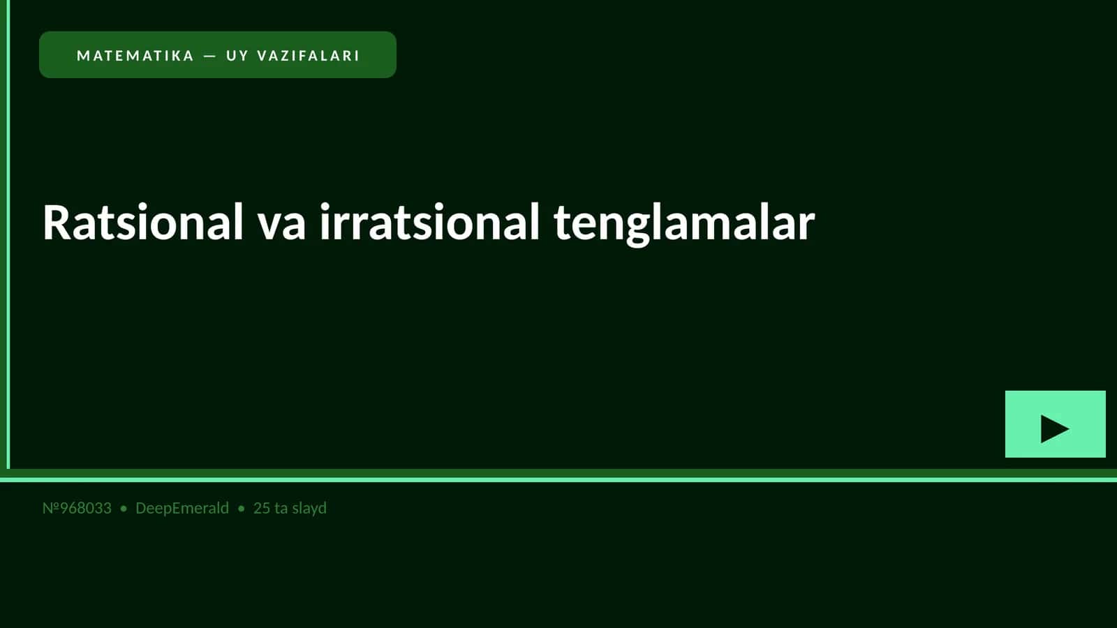Matematika - Uy vazifalari 1