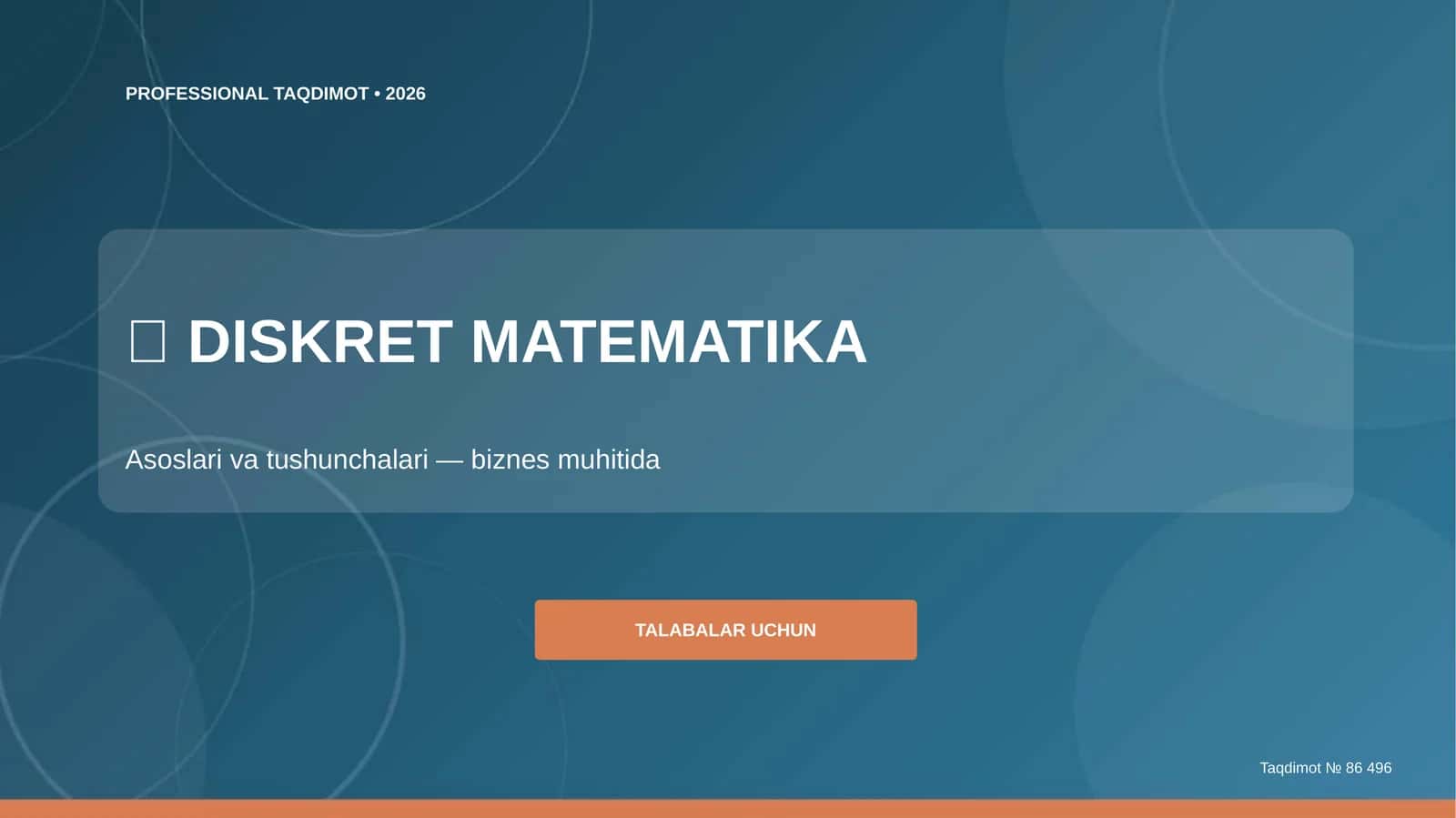 DISKRET MATEMATIKA Asoslari va tushunchalari 1