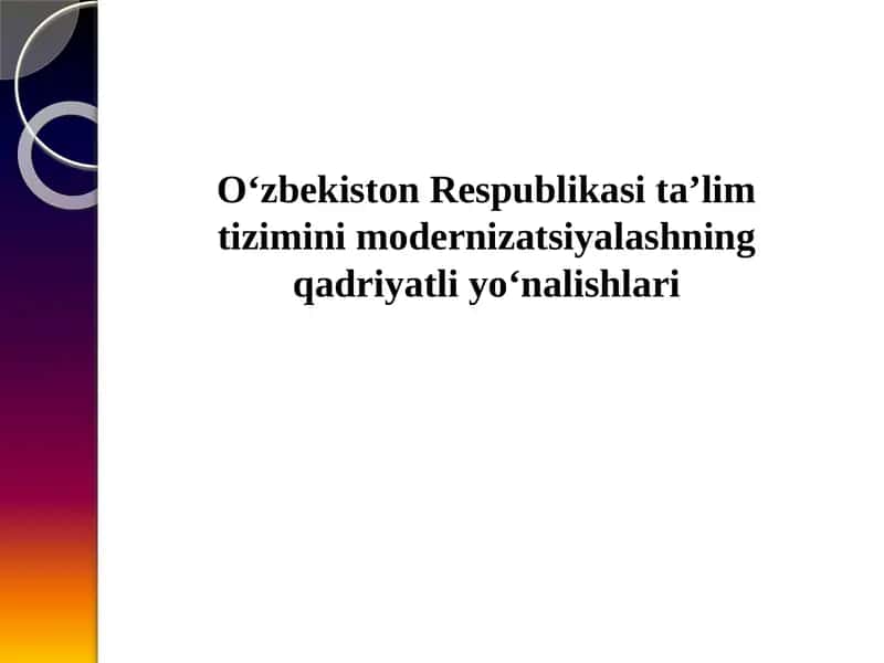 O‘zbekiston Respublikasi Ta‘lim To‘g‘risida 1
