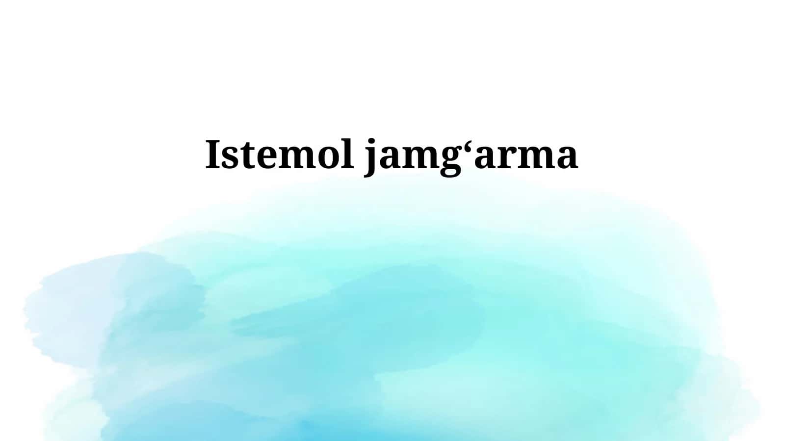 Istemol jamgʻarma 1