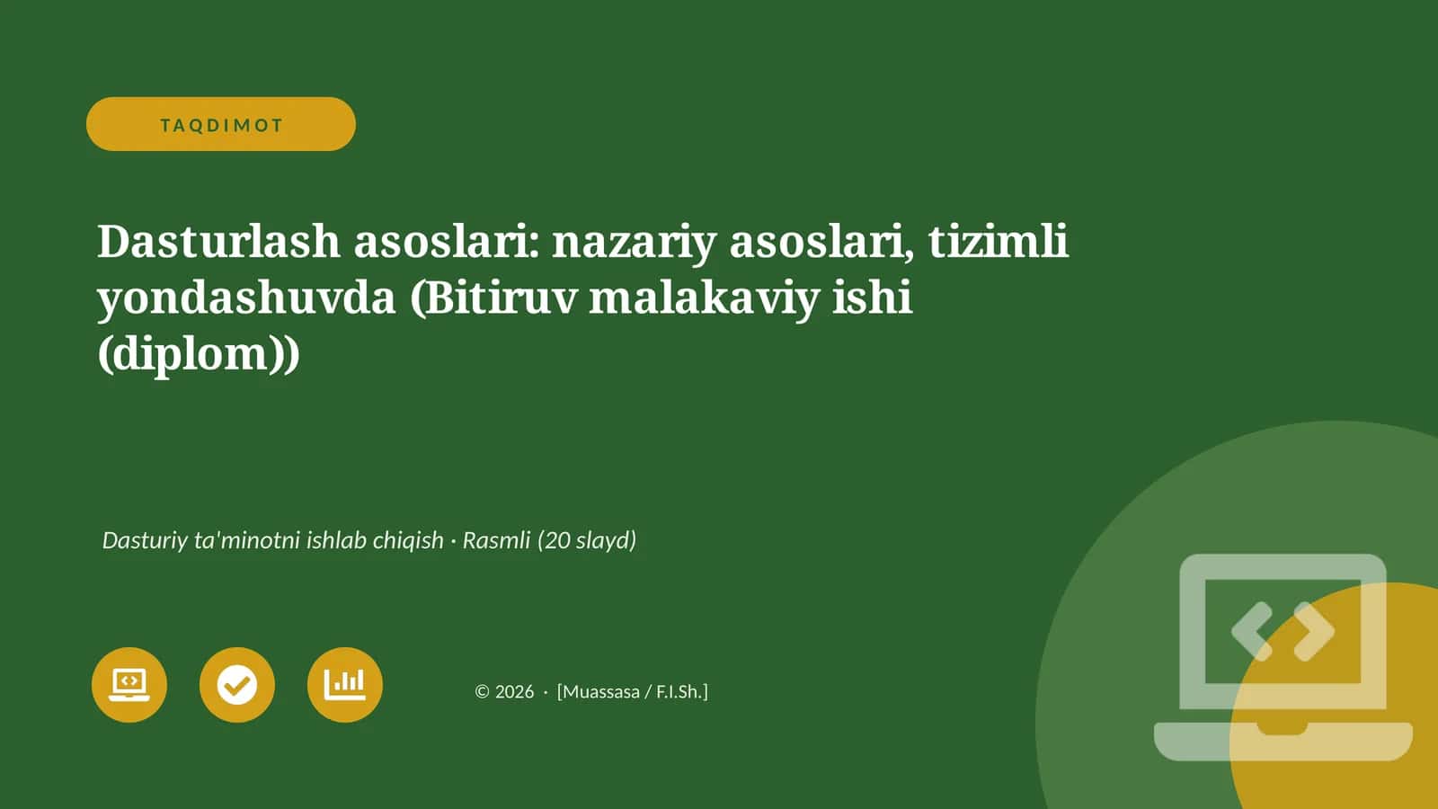 Dasturlash asoslari: nazariy asoslari, tizimli yondashuvda 1