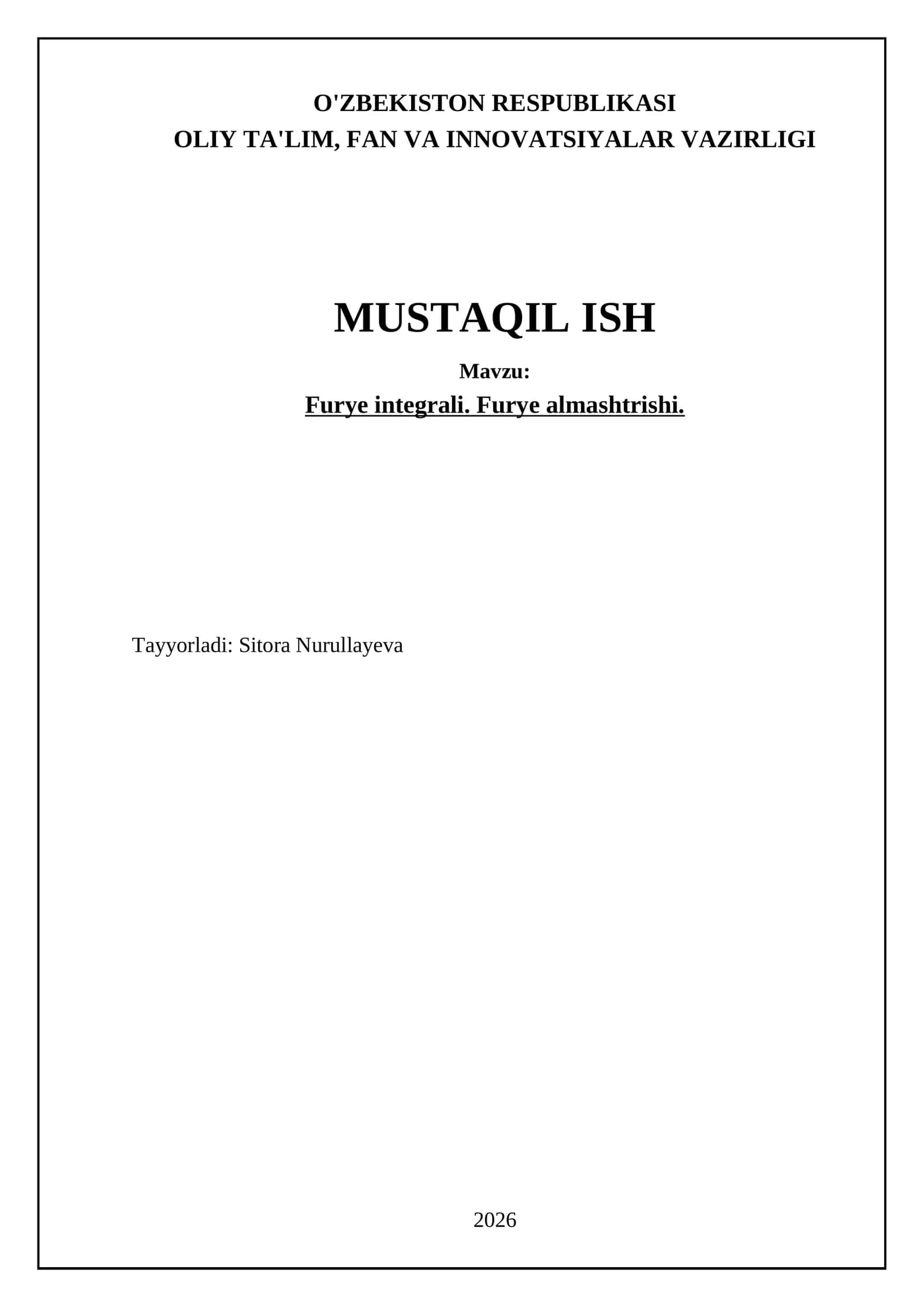 Furye Integralining Matematik Asoslari 1