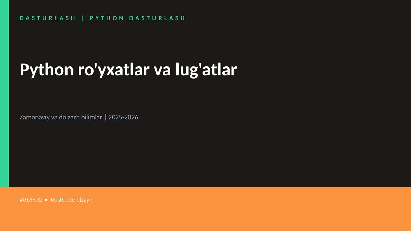 DASTURLASH | PYTHON DASTURLASH 1