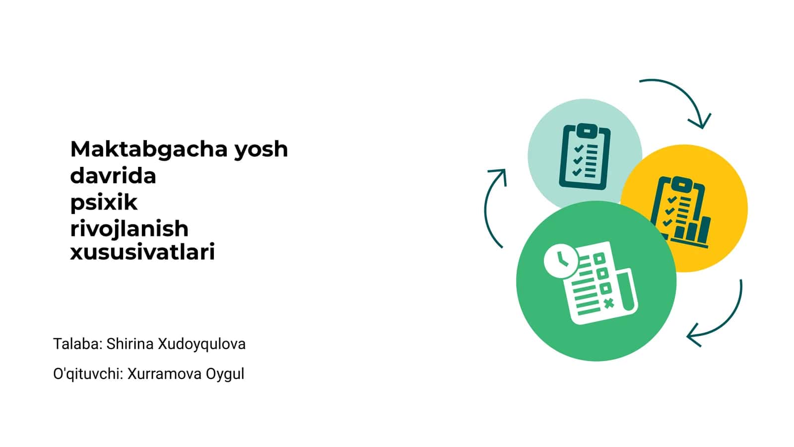 Maktabgacha yoshda Psixik Rivojlanish 1