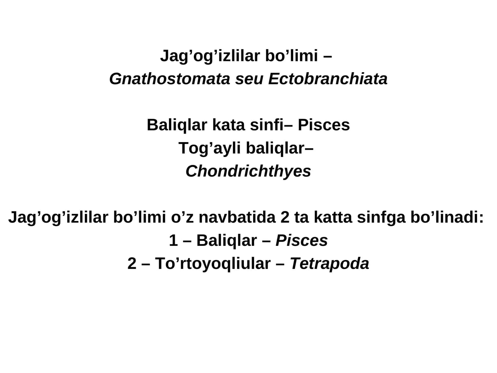 Baliqlar kata sinfi– Pisces 1