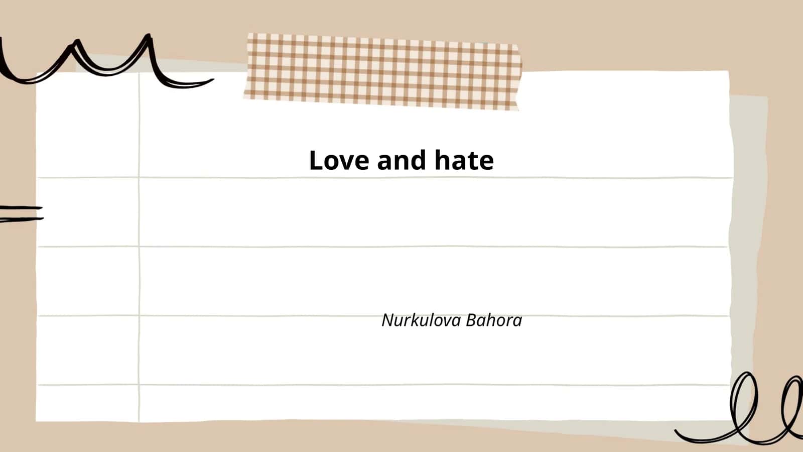 Love and hate 1
