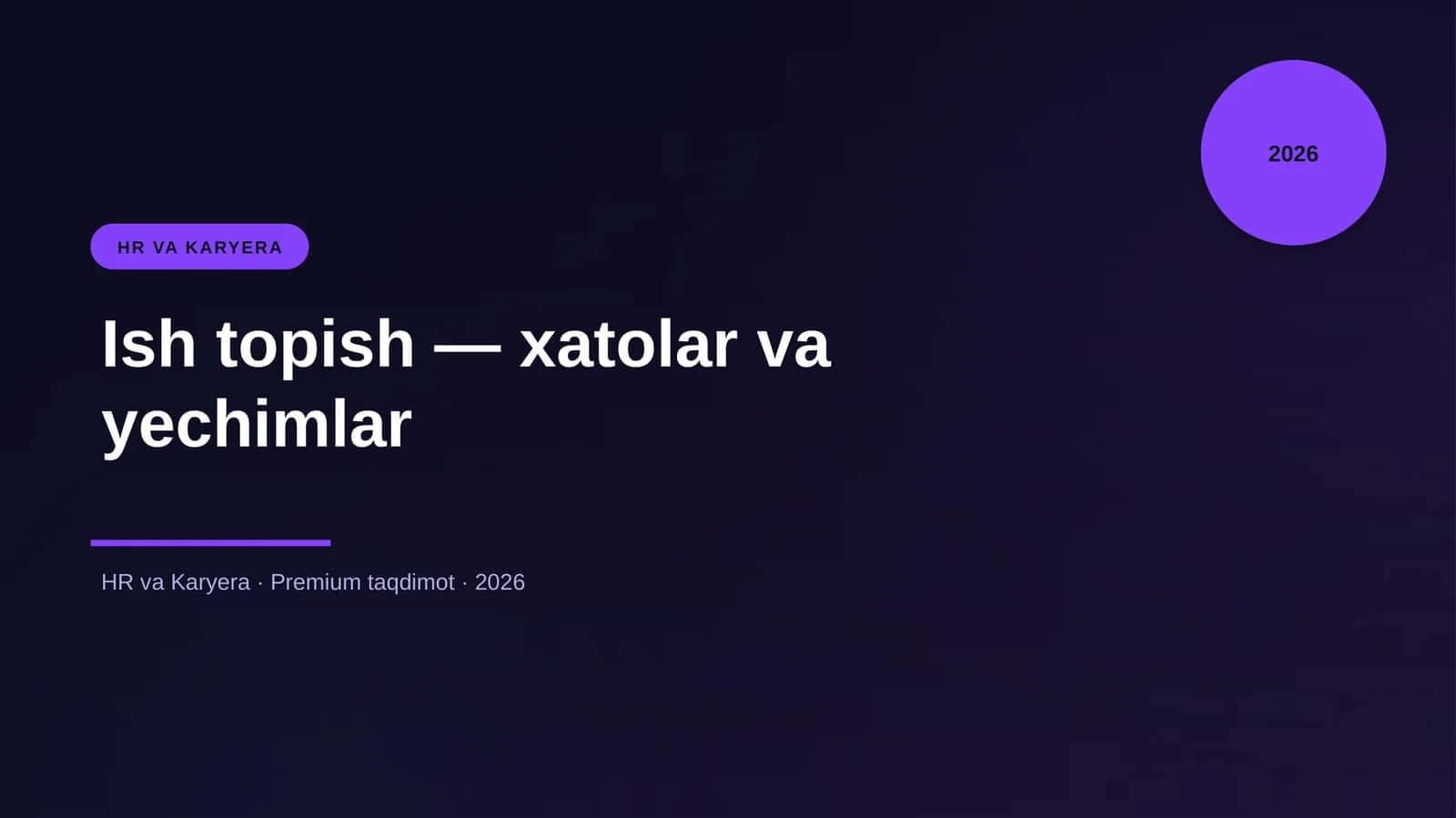 Ish topish — xatolar va yechimlar 1