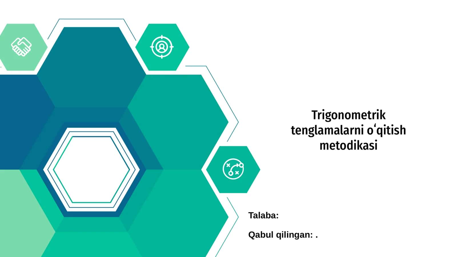 Trigonometrik tenglamalarni oʻqitish metodikasi 1