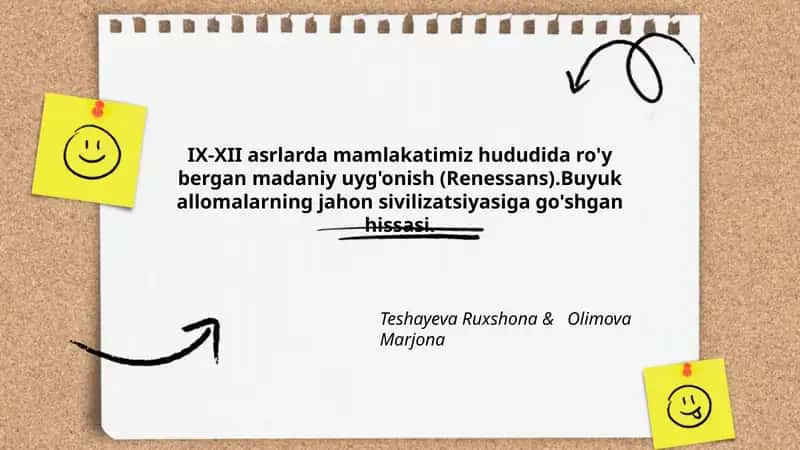 Madaniy Uyg'onish (Renessans) 1