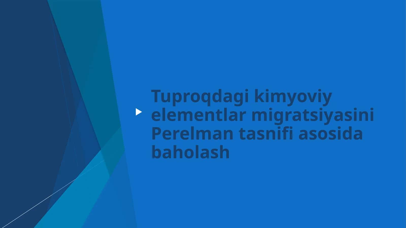 Kimyoviy elementlarning migratsiyasi 1