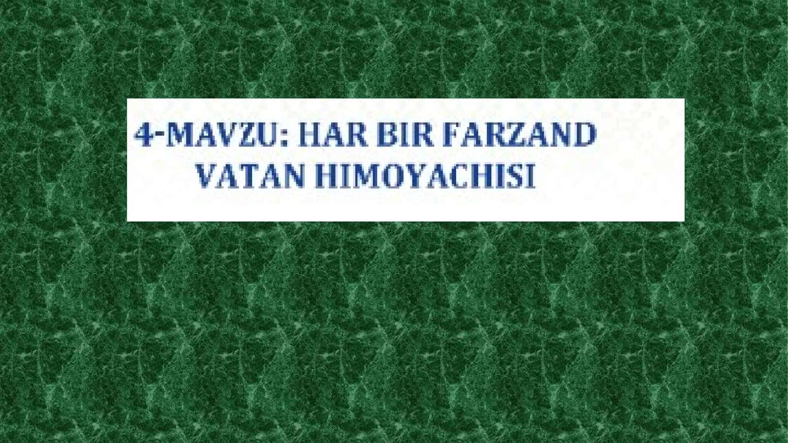 Har bir farzand vatan himoyachisi 1