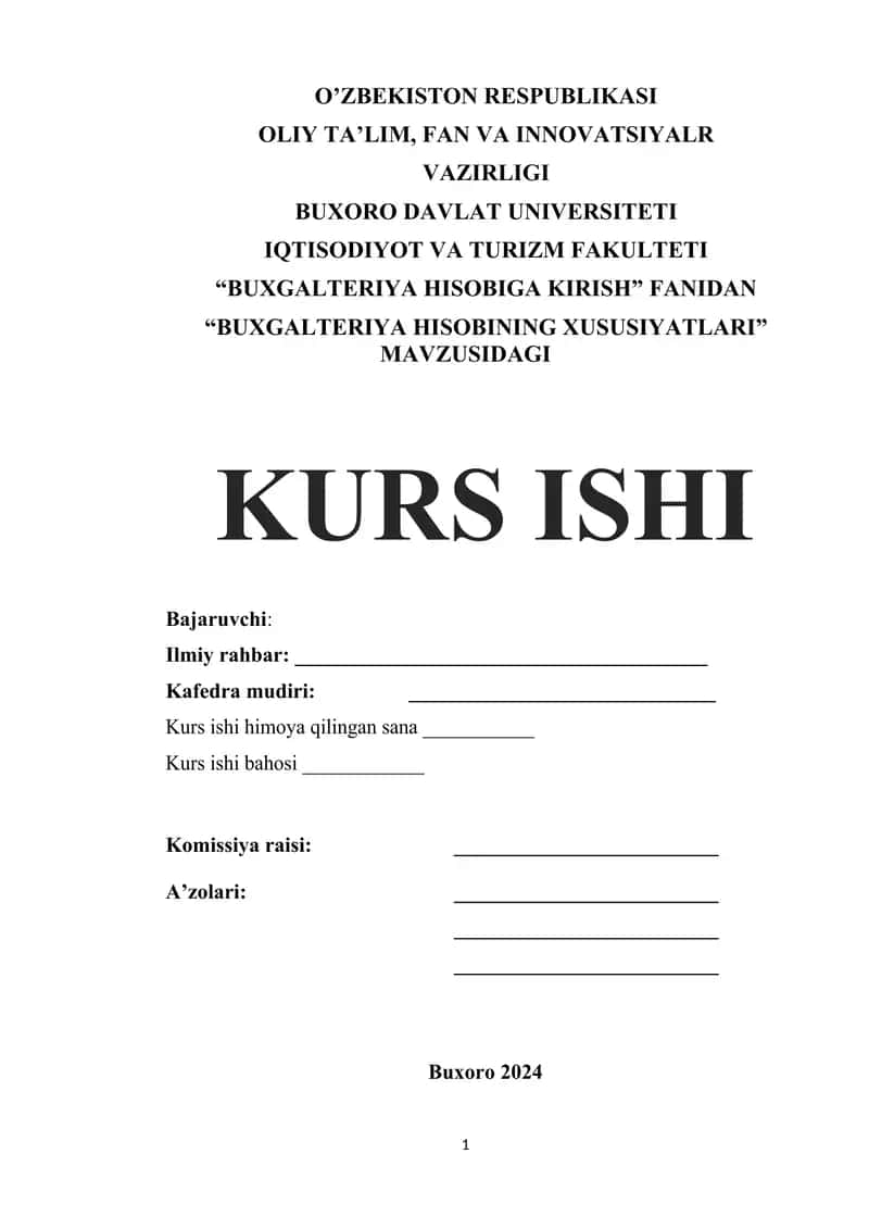 Buxgalteriya Hisobiga Kirish 1